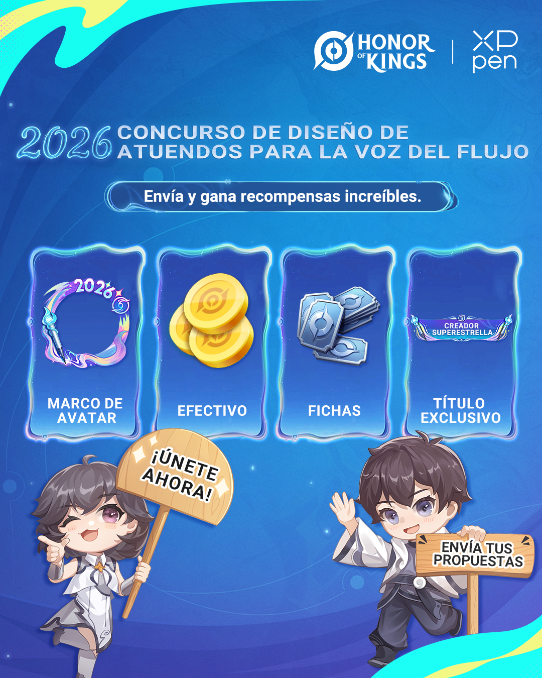 Concurso de Diseño de Trajes Flowborn 2026 — Honor of Kings × XPPen